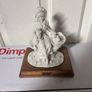 Belcari Capodimonte of Lady & Dogs statue Rare Bisque porcelain Italian Signed Image 2