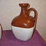 Vintage pair of brown & white jugs Image 3