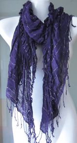 Fashion Purple Elasticated Scarf Scarves Shawl