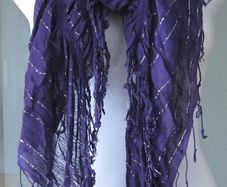 Fashion Purple Elasticated Scarf Scarves Shawl
