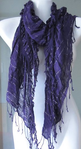 Fashion Purple Elasticated Scarf Scarves Shawl
