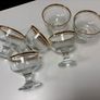Set of six clear glass footed dessert dishes with gold-trimmed rims Image 4