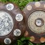 Vintage Hand Carved Wood Zodiac Feng Shui Compass Image 5