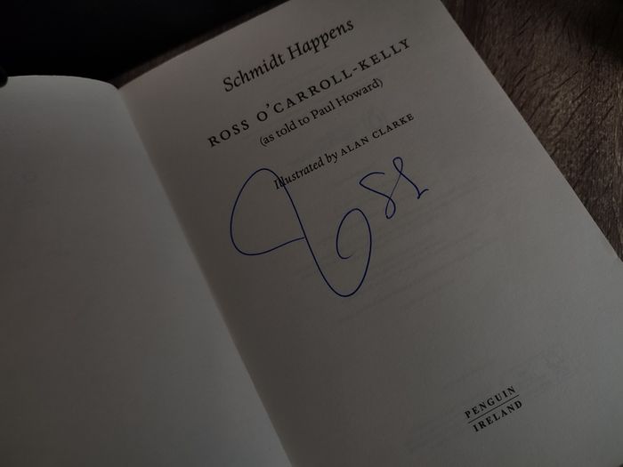 Schmidt Happens ! Hand Signed by Ross O'Carroll-Kelly ! 2019 ! by Penguin Ireland !