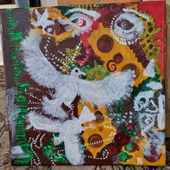 Glued Doves painting by MD