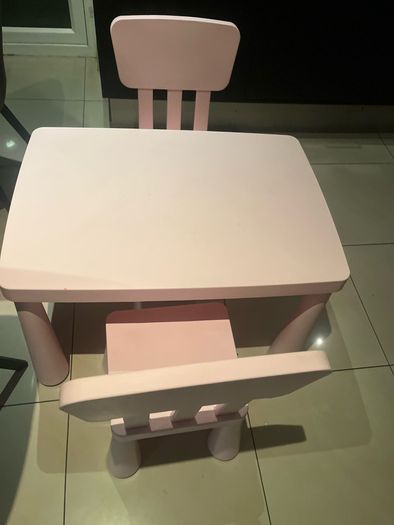 Ikea kids table & chairs pink