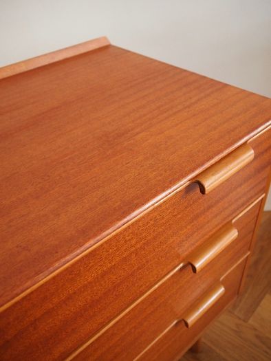 Vintage Teak Chest Of Three Drawers Mid Century Retro 1960s
