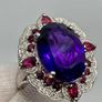 Sterling silver 925 ring with Amethyst and Rhodolite Garnet Image 2