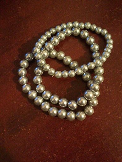 3 Grey Pearl Bracelets