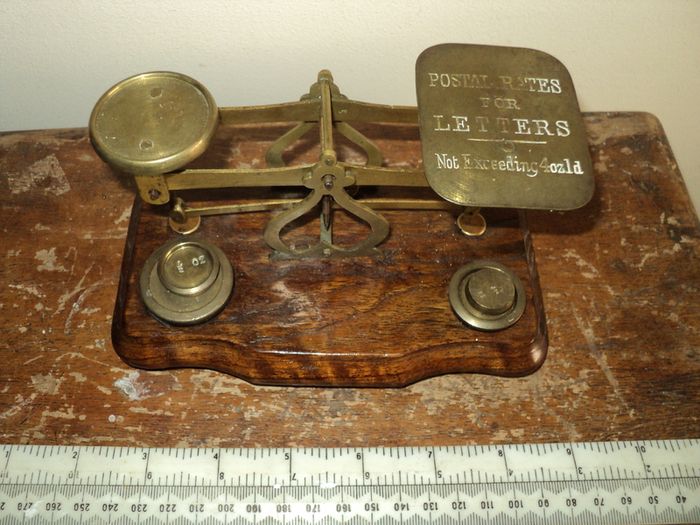 Vintage Royal Mail letter scales  Brass antique .