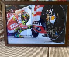 Valentino Rossi. Autographed Ducati Picture