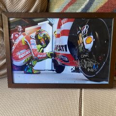 Valentino Rossi. Autographed Ducati Picture