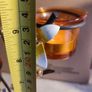 SET OF 2 Partylite Floral Tea Lights In Amber glass holder Tree W/ WHITE AND Yellow Flowers. Image 3