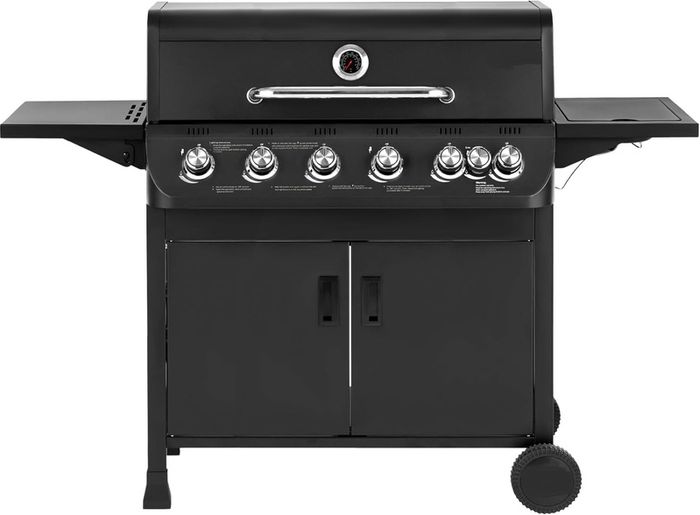 7 Burner Gas BBQ Grill with Side Burner Warming Rack Temperature Gauge Outdoor Garden