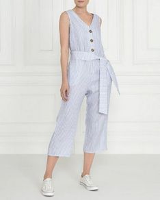 Gallery stripe linen Jumpsuit SIZE 8