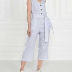 Gallery stripe linen Jumpsuit SIZE 8