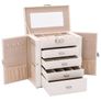 Jewellery Box 5-Layer with Mirror Lockable White Image 5