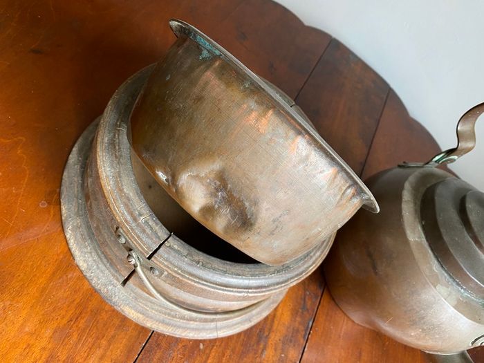 Antique Victorian kettle with water warmer