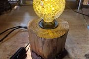 Lamp hand crafted live wood