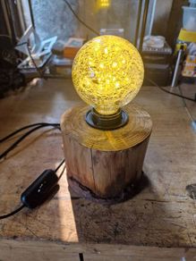 Lamp hand crafted live wood