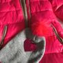 Girls pink winter puffer coat 7-8 United colours of Benetton shower resistant Lapland + free hat Image 5
