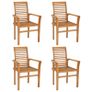 5 Piece Garden Dining Set Solid Teak Wood Image 6