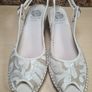 womens LISA KAY LONDON wedge sandals espadrilles shoes white sequins slingback Size UK 7 EU 40 Image 3
