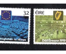 1994 Ireland 75th Anniversary of The First Meeting of the Dail & The 4th Direct Elections of the European Parliament Commemorative Stamps Mint Never Hinged (MNH)
