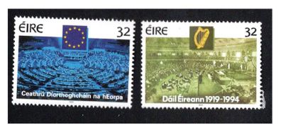 1994 Ireland 75th Anniversary of The First Meeting of the Dail & The 4th Direct Elections of the European Parliament Commemorative Stamps Mint Never Hinged (MNH)