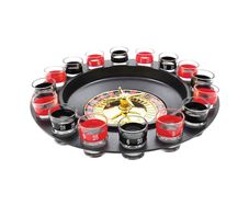 Fun Table Game Set Spin Shot Glass Roulette Wheel Turntable