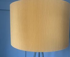 Floor lamp with yellow  drum shade