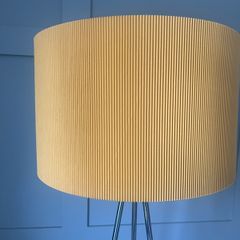 Floor lamp with yellow  drum shade