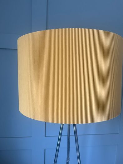 Floor lamp with yellow  drum shade