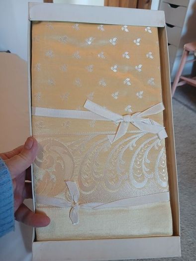 Vintage Raylon and Damask Table Cloth
