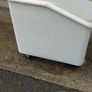 Heavy-duty commercial rolling utility bin in good used condition. Made from durable molded plastic with four heavy-duty swivel casters for easy movement. This is the bin only and does not include the original lid/top.handy for bottle bin,for man cave etc Image 2