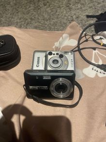 Job Lot Vintage Cameras : Canon IXUS L-1 and Nytech DS-7210 (Untested / For Parts) with camera bag