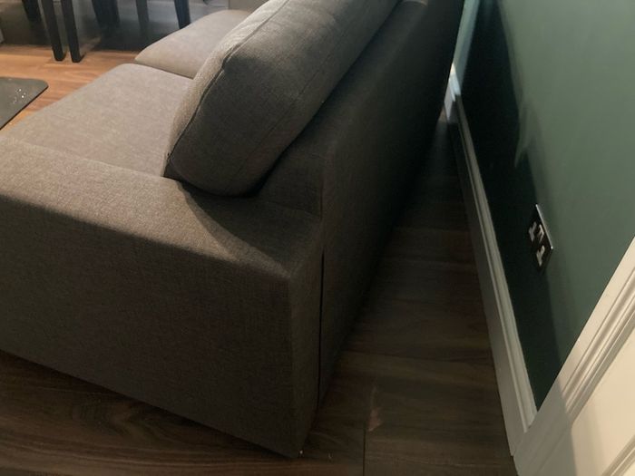 Large 3 Seater Dark Grey Sofa
