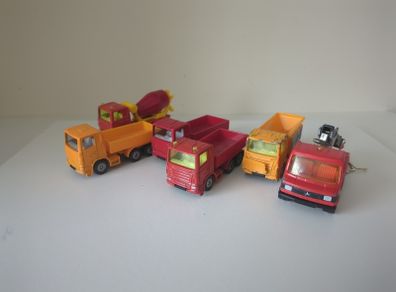 Set of 6 Vintage Siku Diecast Trucks
