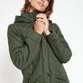 V BY VERY Womens Quilted Shower Resistant Khaki Jacket Size 8! Image 2