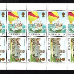 1987 Guernsey GB1.30 Stamp Booklet Pane (ex cover showing Weighbridge, St Peter Port) Mint Never Hinged (MNH)
