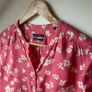 Marc O'Polo Organic Cotton Coral Pink Floral Blouse Size 34 Relaxed Fit Image 2