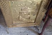 Vintage brass embossed fire screen