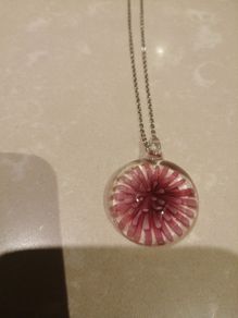 Murano glass style pendant on silver, chain