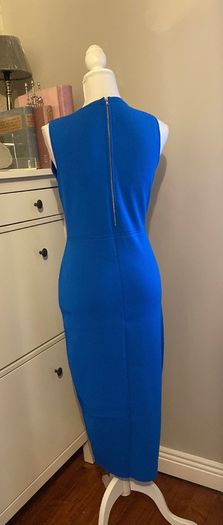Dress blue warehouse long knitted stitching