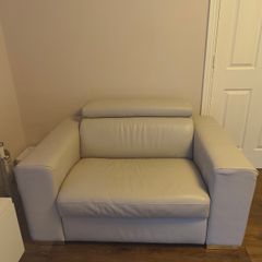 DFS Luxury Leather Armchair / Single Sofa Bed - New Mattress (never used)! - Dublin