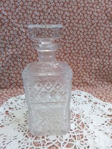 Heavy Cut Glass Crystal Decanter