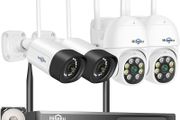 Wireless Security Camera System,5MP PTZ Camera + Bullet Camera CCTV Camera System With 2-Way Audio,IP66 Waterproof, Color Night Vision, Motion Detection,