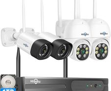 Wireless Security Camera System,5MP PTZ Camera + Bullet Camera CCTV Camera System With 2-Way Audio,IP66 Waterproof, Color Night Vision, Motion Detection,