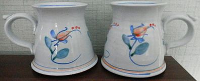 Pair of Vintage Glazed Mugs PA Artist signed 10 euro