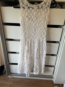 Massimo Dutti off white cotton dress